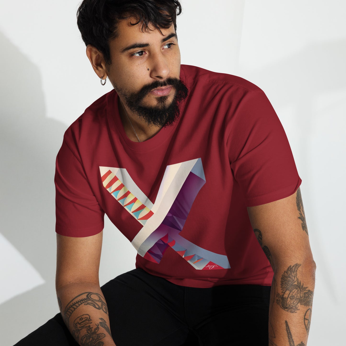 T-shirt épais haut de gamme Colorful Abstract X