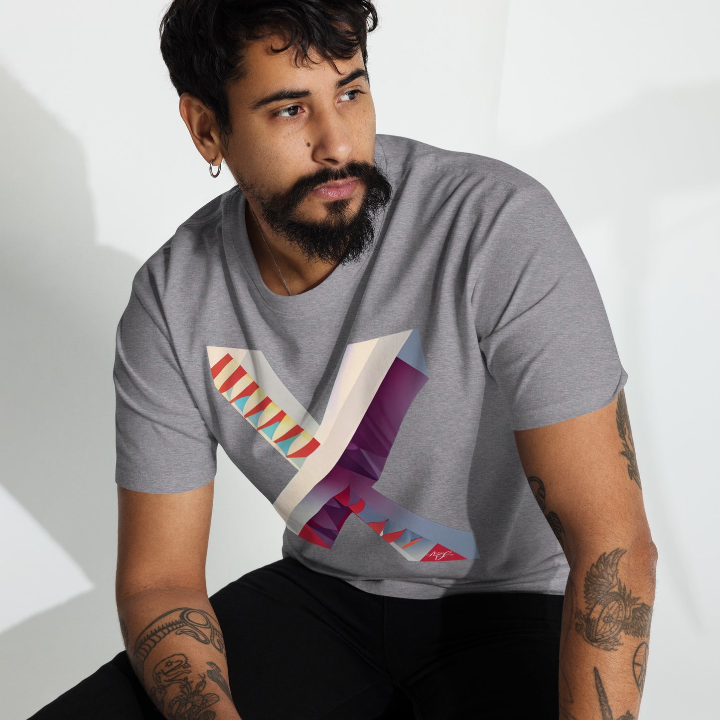 T-shirt épais haut de gamme Colorful Abstract X
