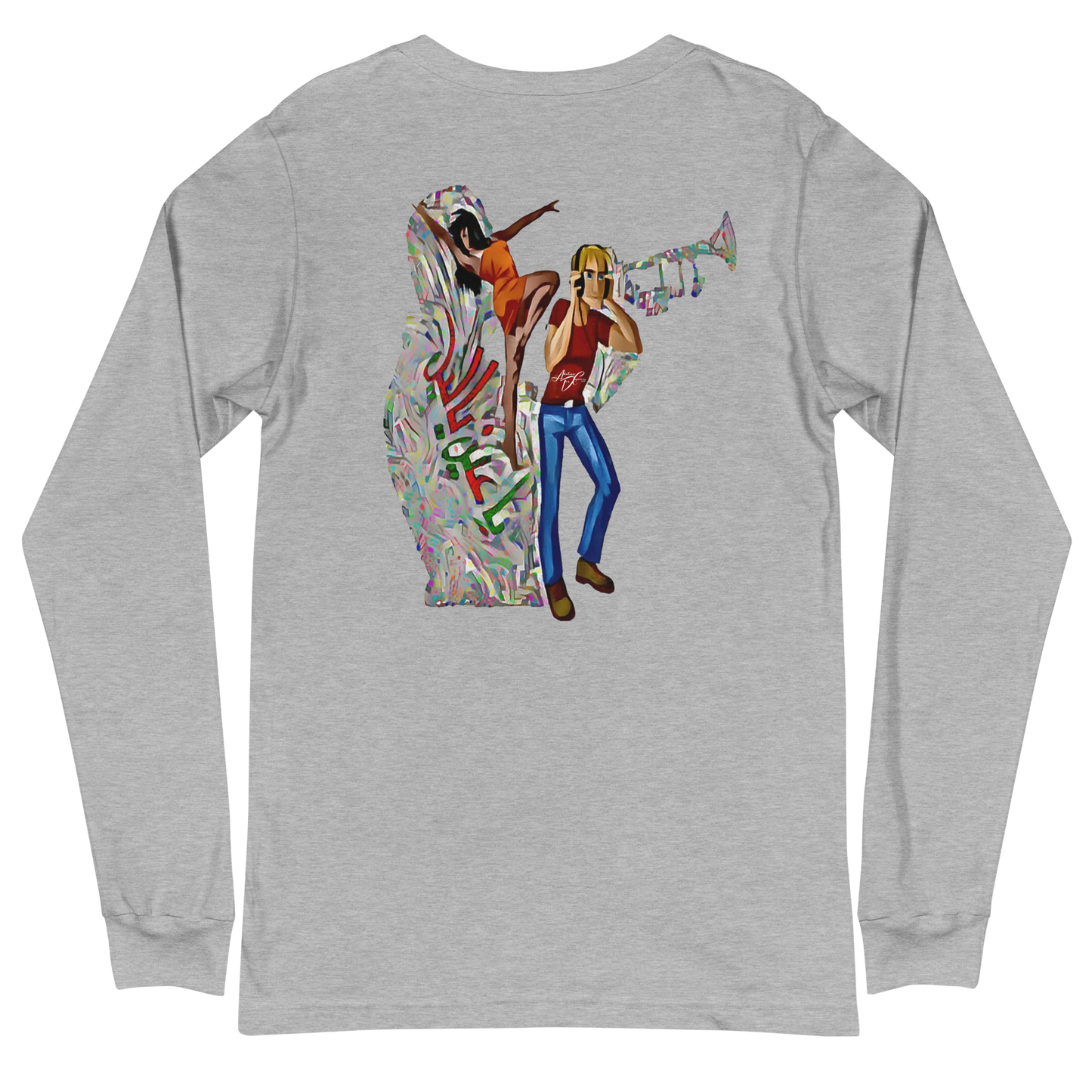"Ya ein Ya leil" T-shirt artistique unisexe à manches longues par Atelier Des Caprices - Le confort rencontre le design exclusif