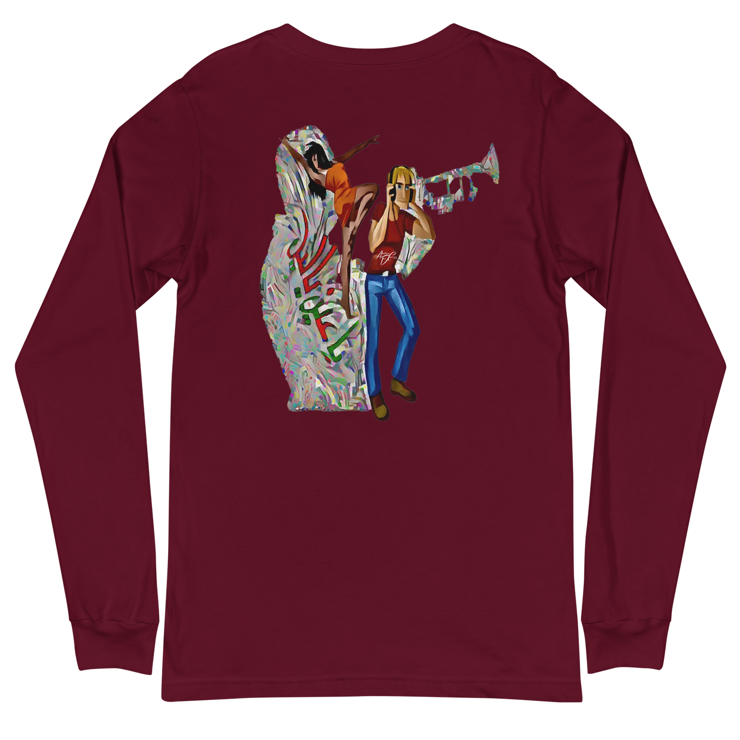 "Ya ein Ya leil" T-shirt artistique unisexe à manches longues par Atelier Des Caprices - Le confort rencontre le design exclusif