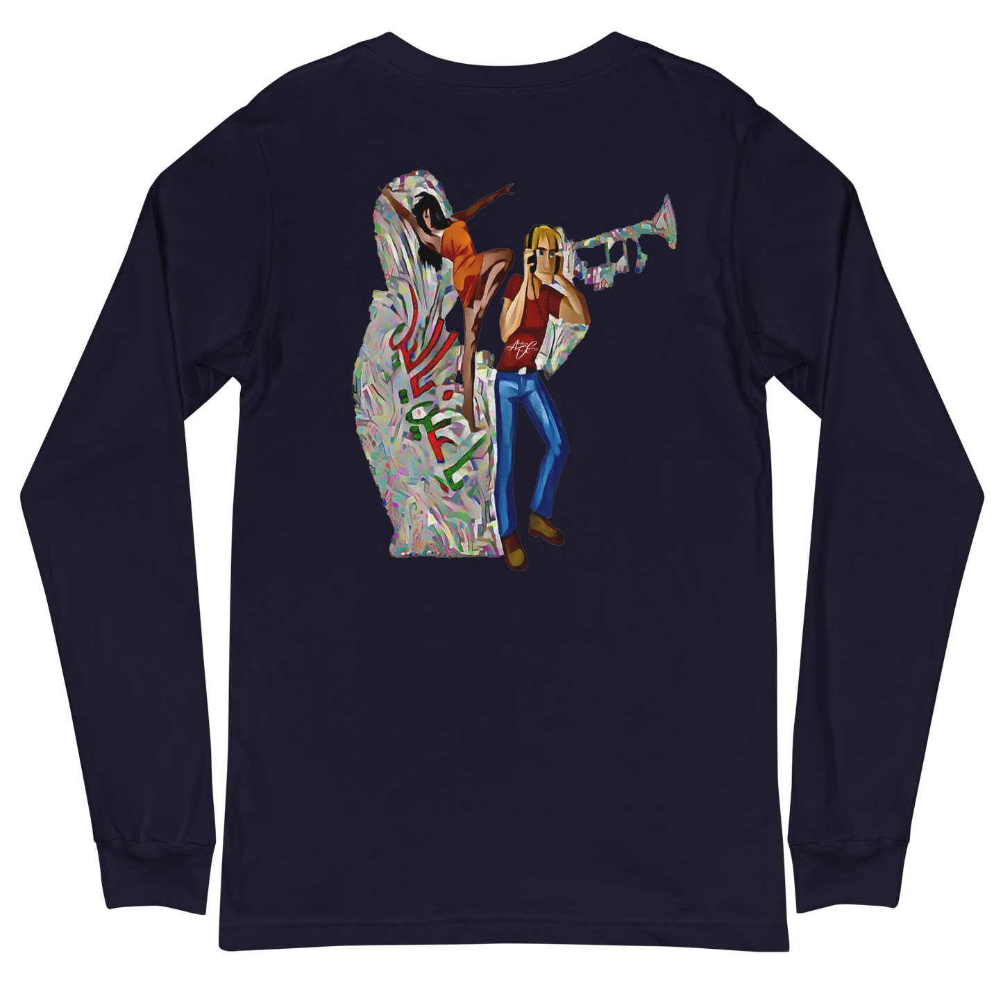 "Ya ein Ya leil" Artistic Unisex Long Sleeve Tee by Atelier Des Caprices - Comfort Meets Exclusive Design