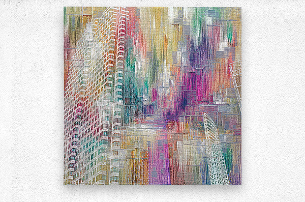 Beyond Glass: Toronto's Chromatic Canvas by Le Boulanger - Brushed Metal Print