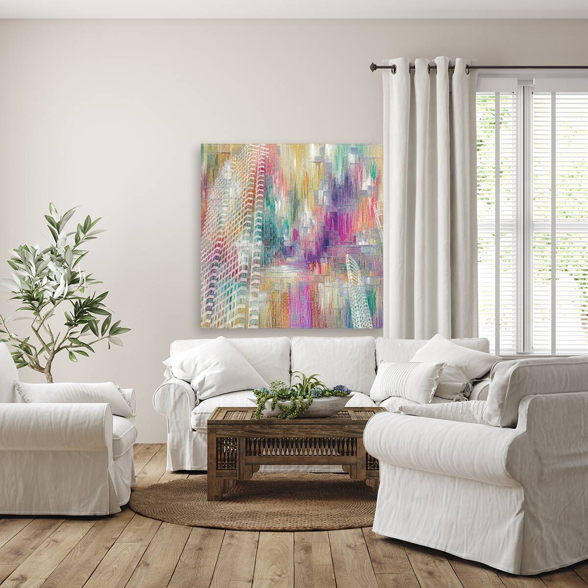 Beyond Glass: Toronto's Chromatic Canvas by Le Boulanger - Giclée Stretched Canvas Print
